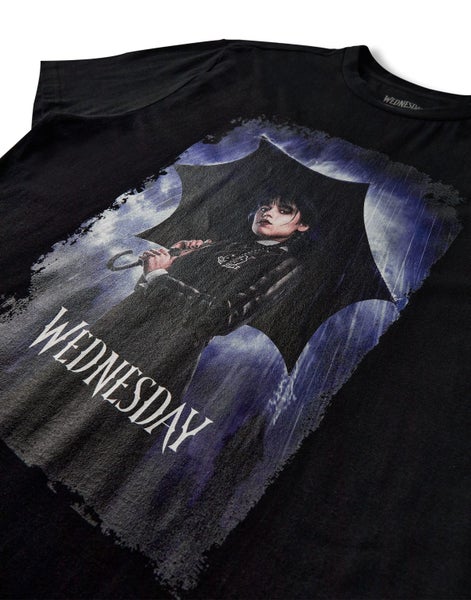 Wednesday Black Short Sleeved T-Shirt (Womens) Carousel 2