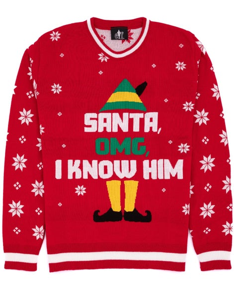 Elf Red Christmas Jumper (Mens) Carousel 1