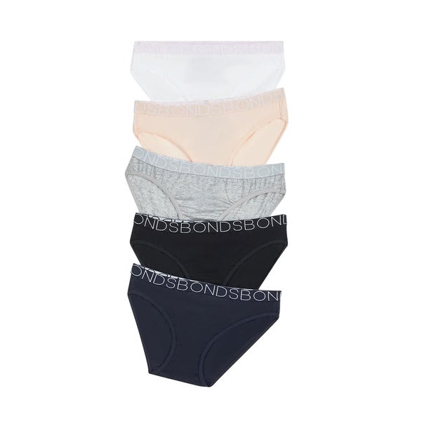 15 x Bonds Girls Bikini Underwear Kids Briefs Black/ White /Grey /Nude /Navy Carousel 2
