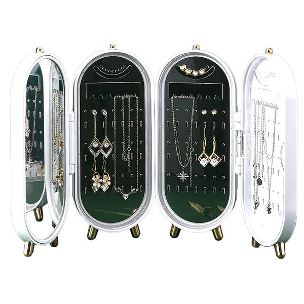 2Pcs Foldable Earring Holder Dustproof Earring Necklace Display Stand Jewelry Bo Carousel 7
