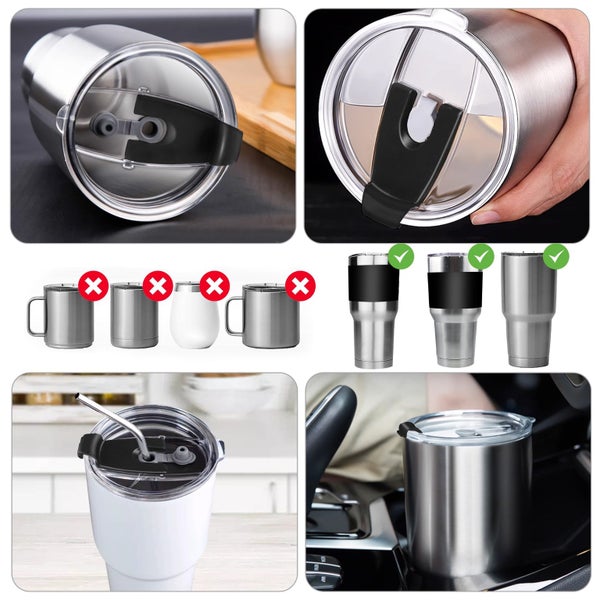 2pcs Tumbler Replacement Lids Fit for 30oz YETI Rambler, Ozark Trail, and O Carousel 2