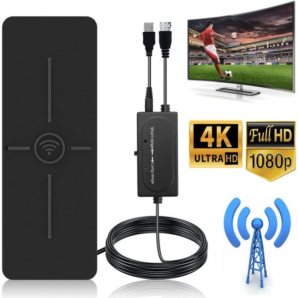 HD Amplified Digital TV Antenna with 500 Miles Range Reception, Indoor/Outd Carousel 1