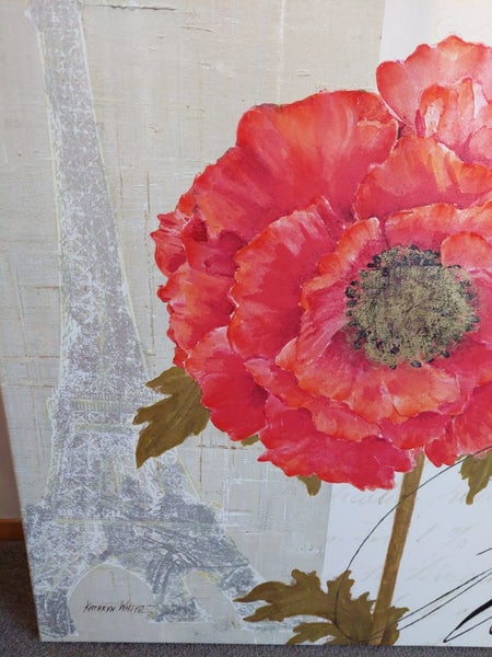 Beautiful Shabby Chic Canvas Painting by Kathryn White Carousel 2