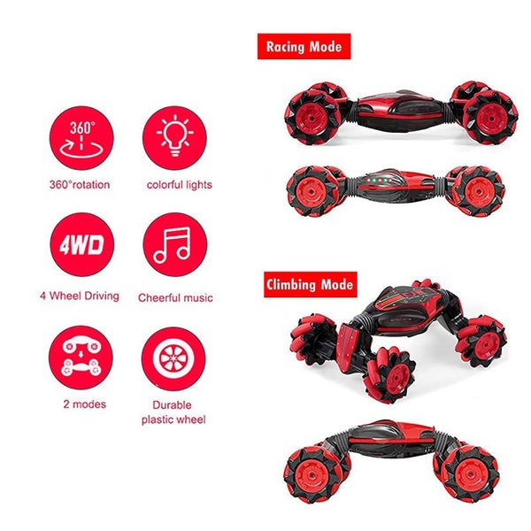 Gesture Sensing RC Stunt Car with Light Music Off-Road Car Toy -Blue Carousel 2