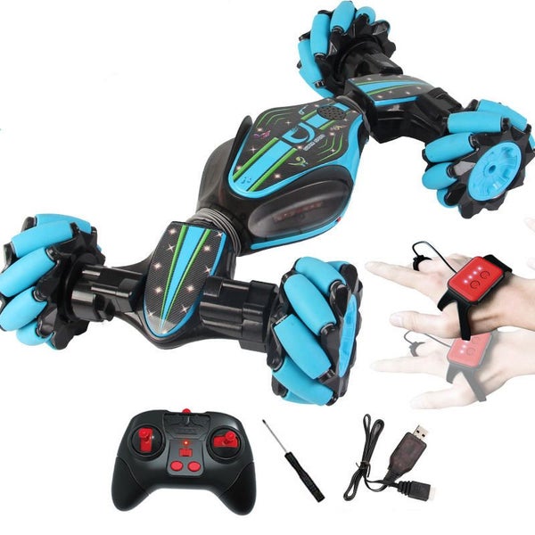 Gesture Sensing RC Stunt Car with Light Music Off-Road Car Toy -Blue Carousel 1