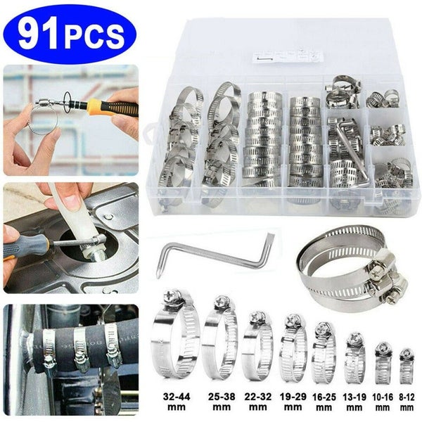 91Pcs Stainless Steel Hose Clamps Kit Carousel 1