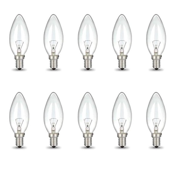 Bulk 10x E14 40W 220V Light Bulbs - C35 Candle Globe For Himalayan Salt Lamp Carousel 1