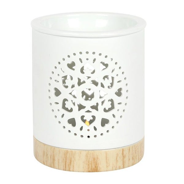White Mandala Cut Out Oil Burner Carousel 1