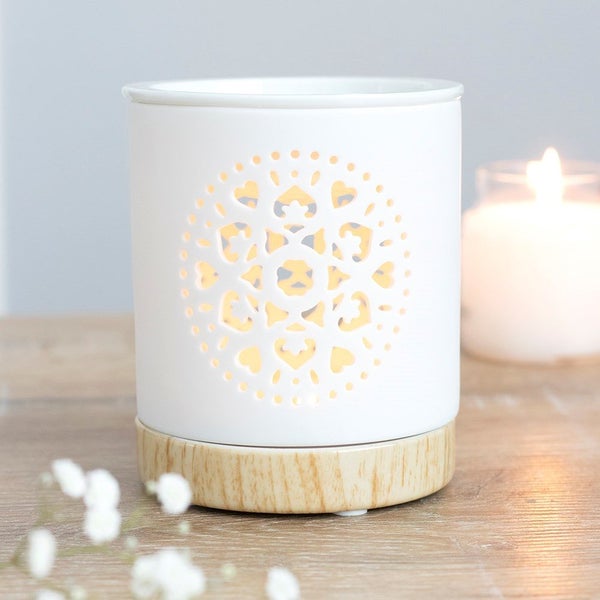 White Mandala Cut Out Oil Burner Carousel 4
