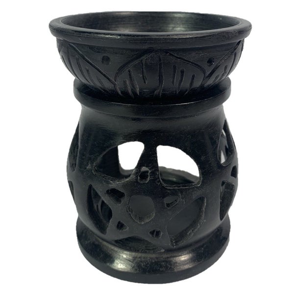Soapstone Black Pentacle Oil Burner Carousel 1