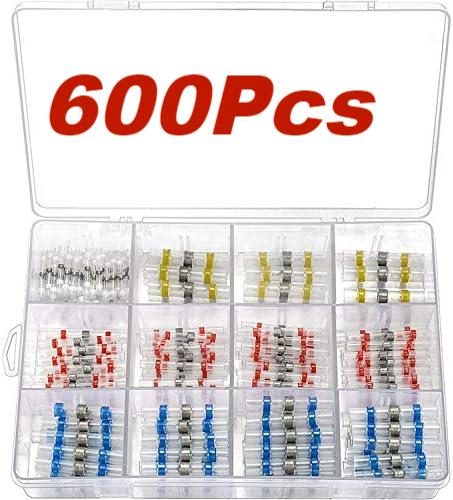 600pcs Solder Seal Sleeve Heat Shrink Butt Wire Connectors Terminals Carousel 1