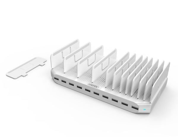 Unitek 10 Port USB Smart Charging Station, 10 Port 2.4A USB-A Carousel 2
