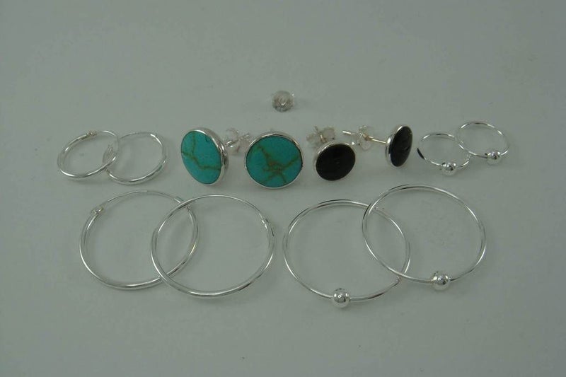 20mm | No Hinge Sleepers | 1ball | unisex | Hoops | 925 Sterling Silver #756 Carousel 6