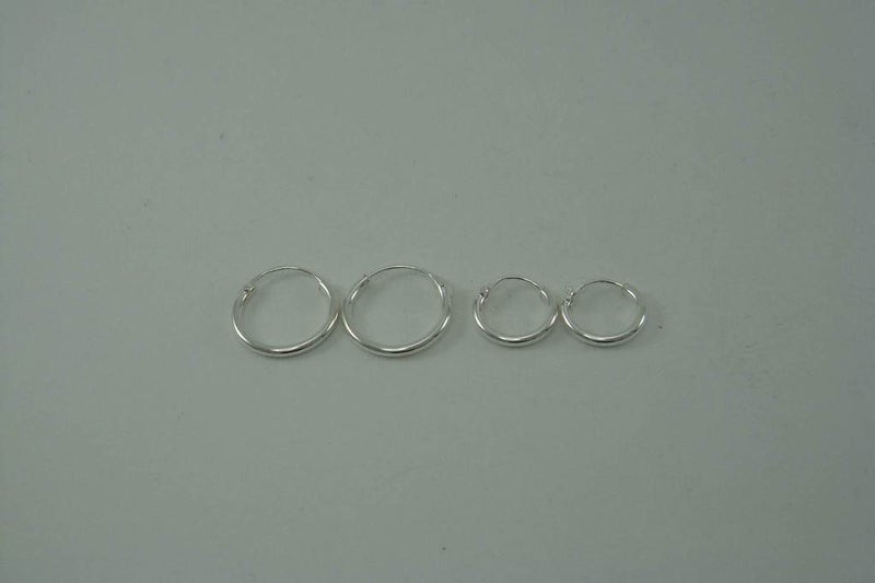 12mm | Plain Sleepers | unisex | Hoops | 925 Sterling Silver #603 Carousel 8