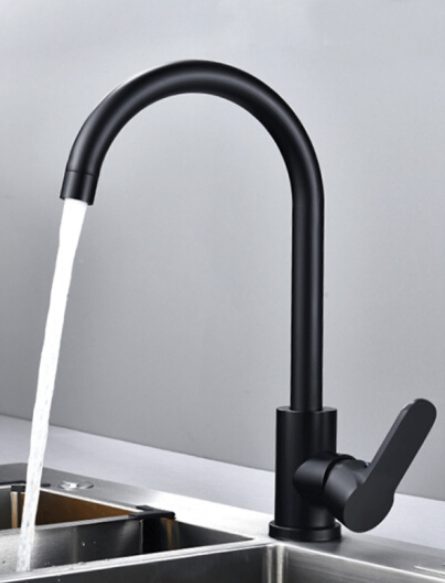 a Matt Black Stainless Steel Kitchen Mixer Tap ware 360 degrees Carousel 1