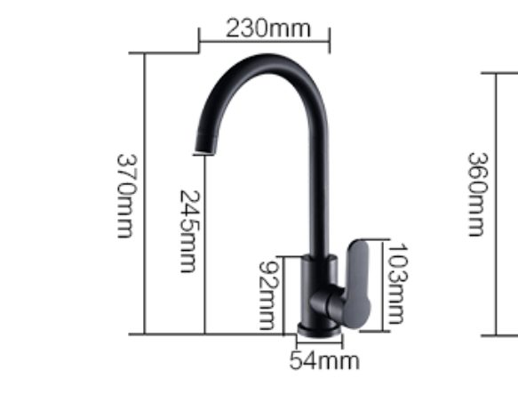 a Matt Black Stainless Steel Kitchen Mixer Tap ware 360 degrees Carousel 2
