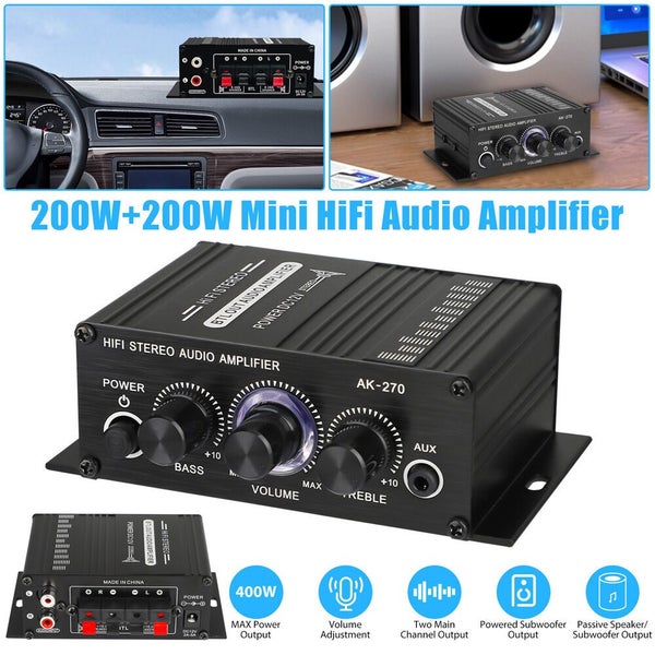 Mini HiFi Digital Stereo Audio 2 Channels Amplifier Power Amp FM Car Home D Carousel 1