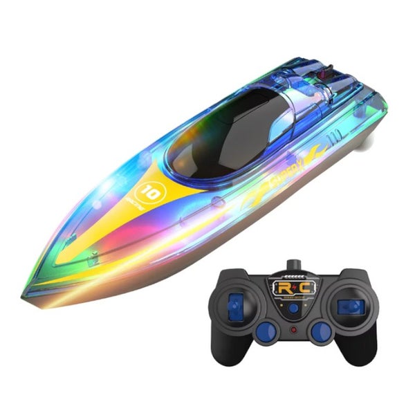 Kids Rc Boats With Led Light 2.4Ghz 15Km/H Speed Racing Remote Control Ship Wate Carousel 1