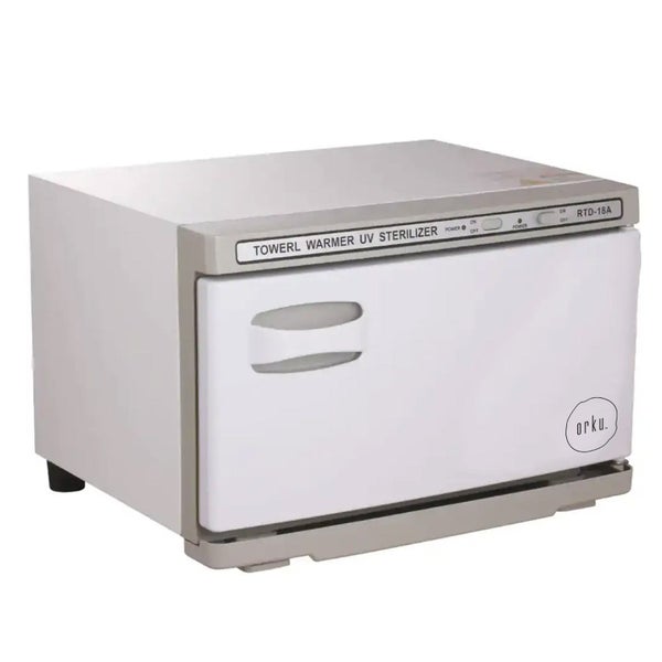 18L White UV Electric Towel Warmer Steriliser Cabinet Beauty Spa Heat Sanitiser Carousel 1