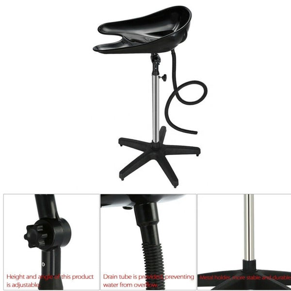 Portable Hairdressing Salon Basin Hair Washing Sink Shampoo Wash Standing Bowl Carousel 8