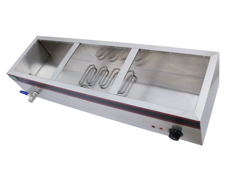 Hot Food Warmer Bain Marie 3x 1/2 GN Tray + Lids - 1.5kW - Commercial Bainmarie Carousel 3