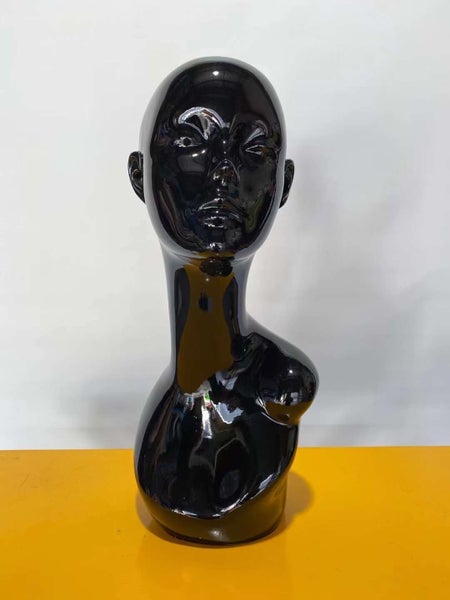 Black Mannequin Head Free-Standing Life-Size - Hats Wigs Necklace / Brand New Carousel 1