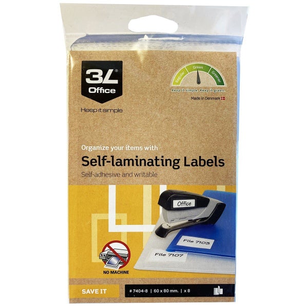 3L Self Laminating Labels 60mm x 80mm 2up 4 Sheets Carousel 1