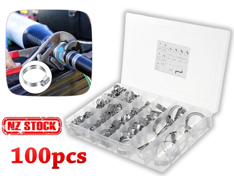 100 Pcs Hose Clamps With Plier Carousel 1