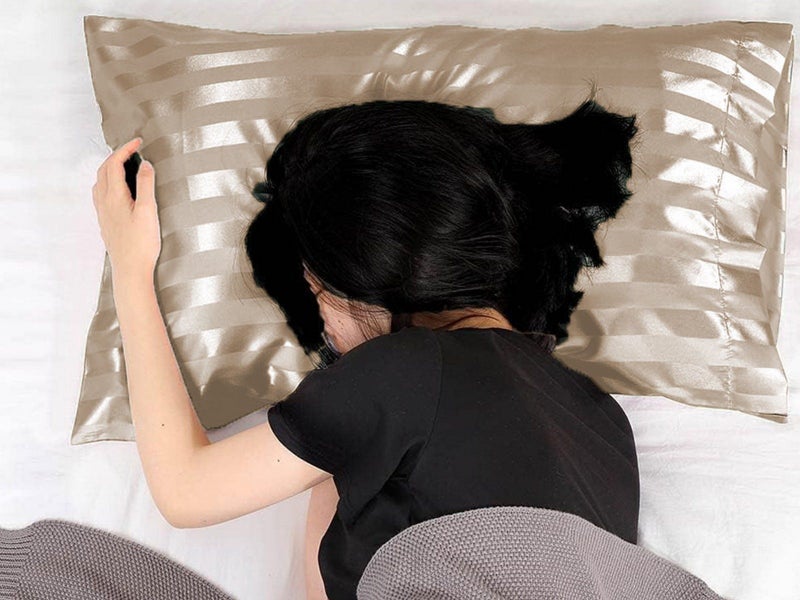 51x76cm Satin Pillowcase for Hair and Skin Envelope Closure Pillowcase - Khaki Carousel 4