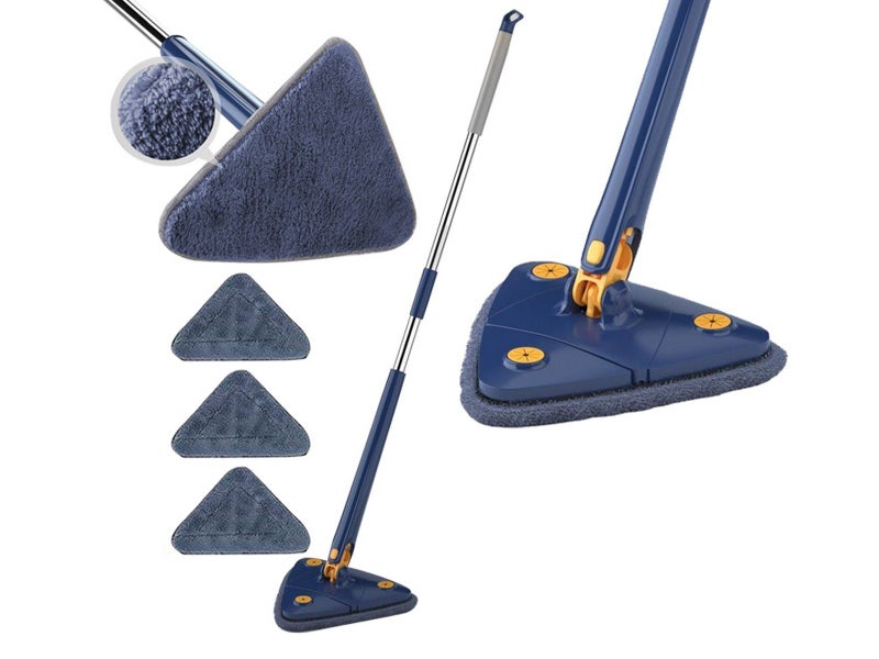 360 Degree Rotatable Triangle Cleaning Mop with 3 Cleaning Pads Carousel 1