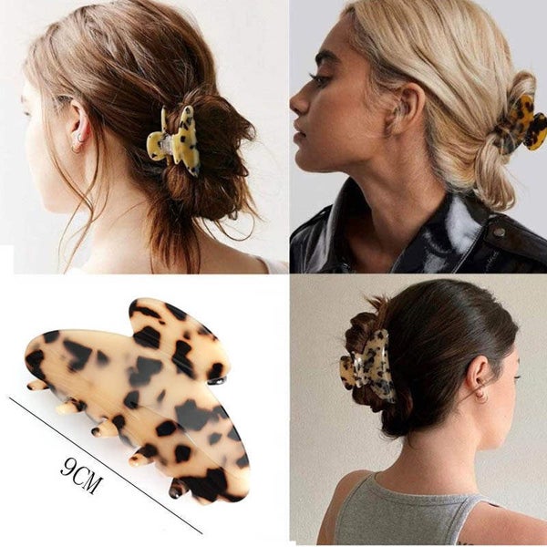 3 PCS Large Plastic Leopard Hair Claw Clips -C Carousel 2
