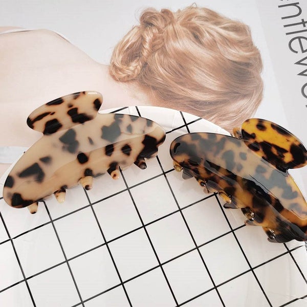 3 PCS Large Plastic Leopard Hair Claw Clips -C Carousel 4