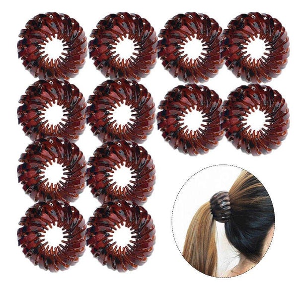 12 Pcs Bird Nest Shaped Hair Clips -DarkCoffee Carousel 1