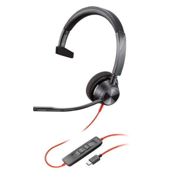 Poly Blackwire 3310 USB-C Mono Headset - Microsoft Teams Certified, USB-C/A A... Carousel 1