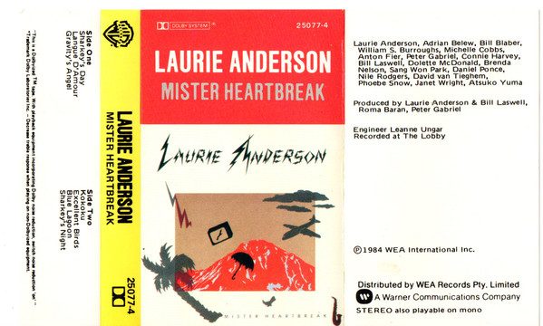 LAURIE ANDERSON - MISTER HEARTBREAK (CASSETTE) Carousel 1