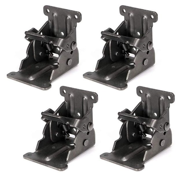 4 Pcs Self-Lock Hinge Hardware with Screws Lock Extension Support for Table Leg Carousel 1