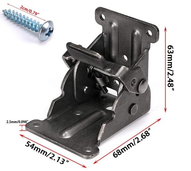 4 Pcs Self-Lock Hinge Hardware with Screws Lock Extension Support for Table Leg Carousel 2