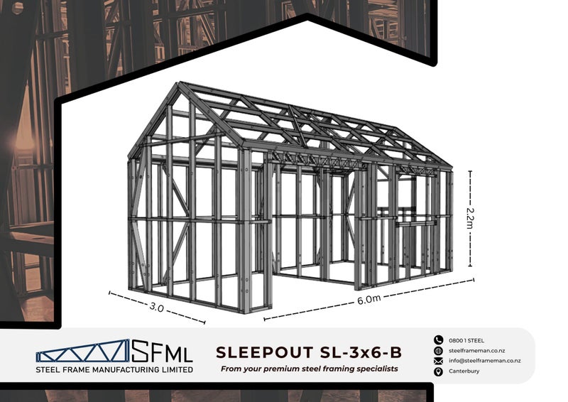 Sleepout Steel Frame Kitset - 3.0m x 6.0m *SPECIAL FREE DELIVERY OFFER!* Carousel 2