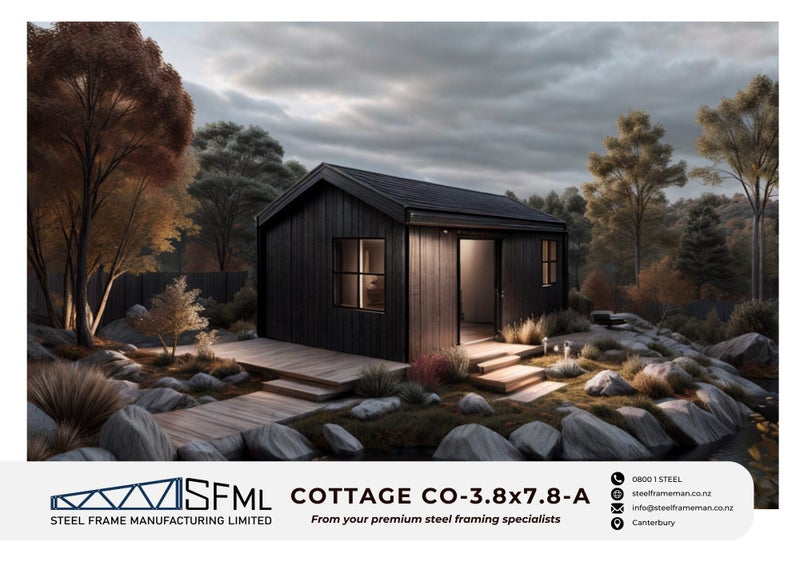Cottage Steel Frame Kitset - 3.8m x 7.8m (29.64m2) *FREE DELIVERY!* Carousel 1