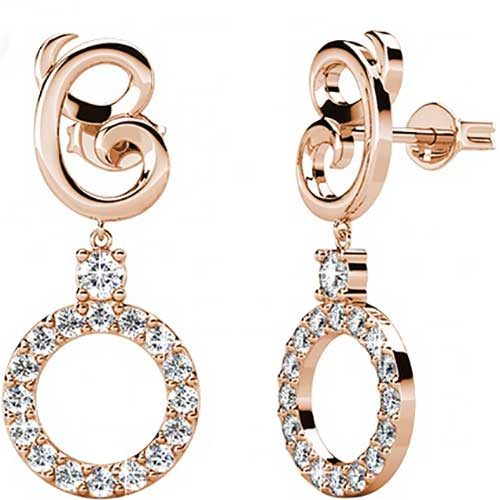 Rose-gold Crystal Dangle Earrings "Cindi" Carousel 1