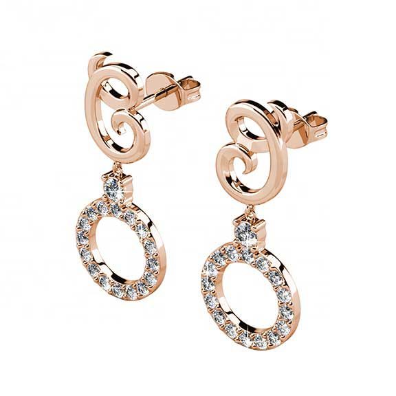 Rose-gold Crystal Dangle Earrings "Cindi" Carousel 2