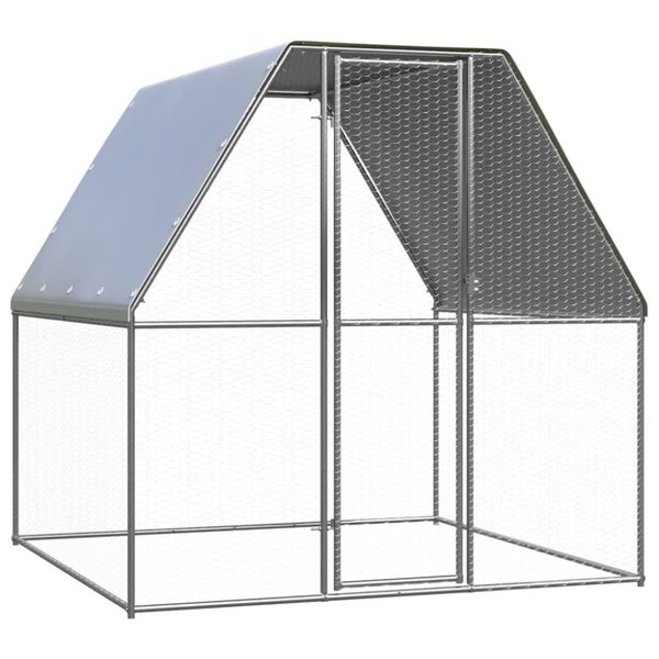 Chicken Cage Silver and Grey 2x2x2 m Galvanised Steel Oppnnl Carousel 1