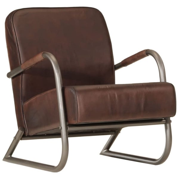 Sofa Chair Brown Real Leather Tpkltx Carousel 1