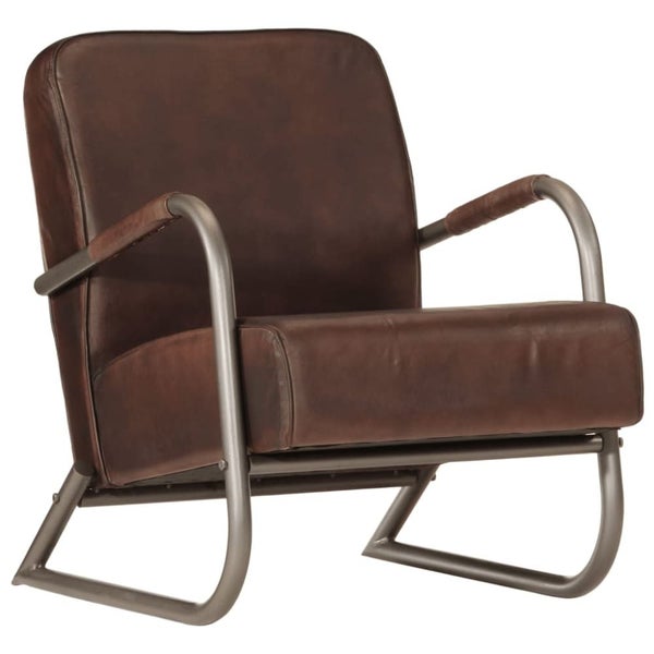 Sofa Chair Brown Real Leather Tpkltx Carousel 2