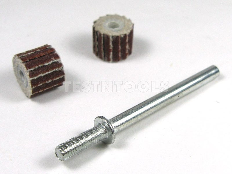 $1 RESERVE - Desic Flapwheel 08mm 180 Grit 22 Pieces And 4 Mandrels Carousel 1