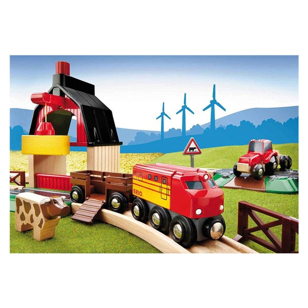 BRIO Wooden Farm Railway Set - 20 pcs Carousel 4