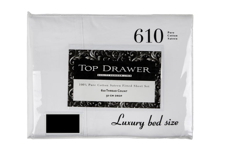 Super King Sheet Set - 50cm Drop White - 610TC TD Lux Lifestyle Carousel 1