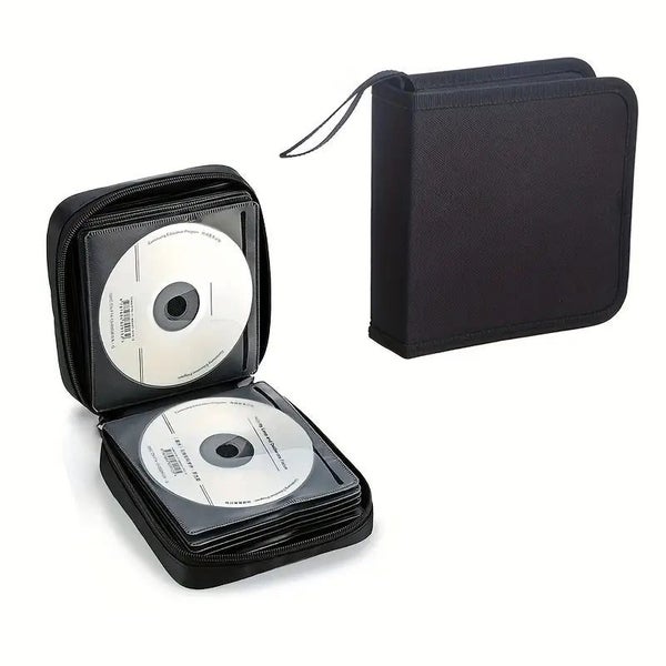 CD DVD Storage 40 Sleeve Case: Organize and Protect Your Collection _ Black Carousel 2