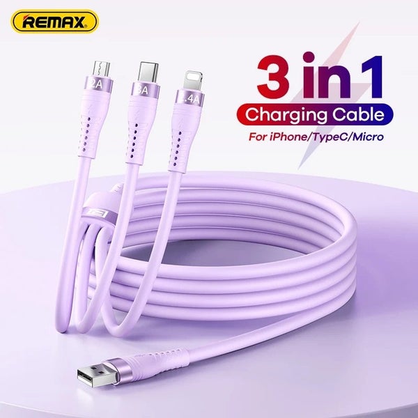 Remax 3 In1 15W Fast Charging USB A to Type C Mircro Cables for Carousel 2