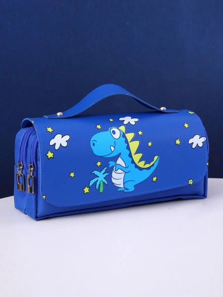 Dinosaur Series Double Layer Large Capacity Zipper Pencil Carousel 1